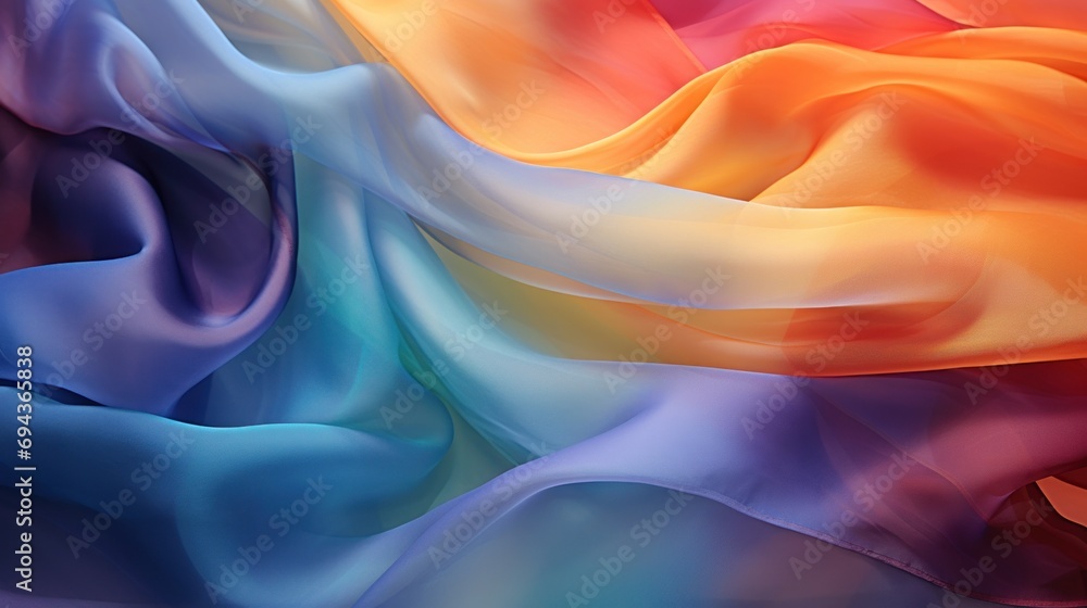 Poster a close up of a multicolored background with a large wave in the center of the image and a smaller w