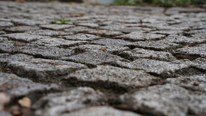 pavés gris en gros plan