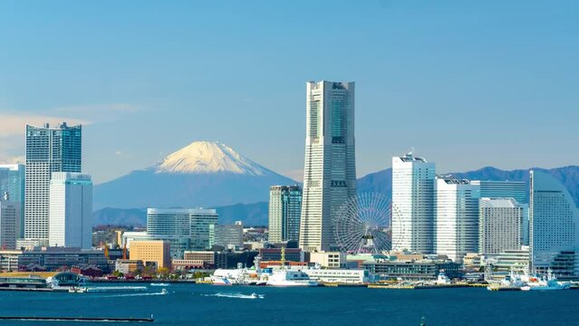 横浜と富士山　タイムラプス　Dec.2023
