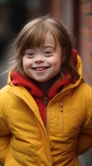 Happy girl with Down syndrome