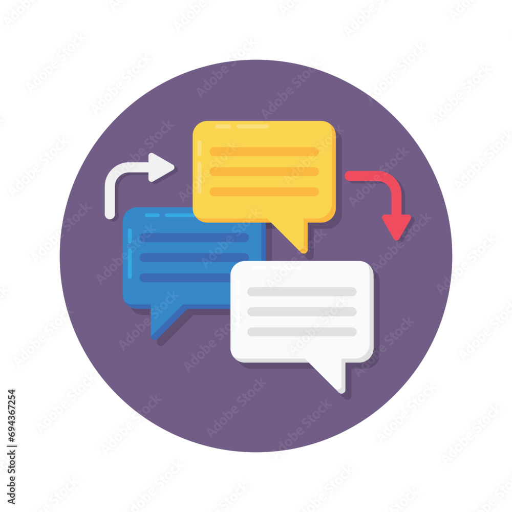 Wall mural Trendy icon of conversation in flat style, communication vector design