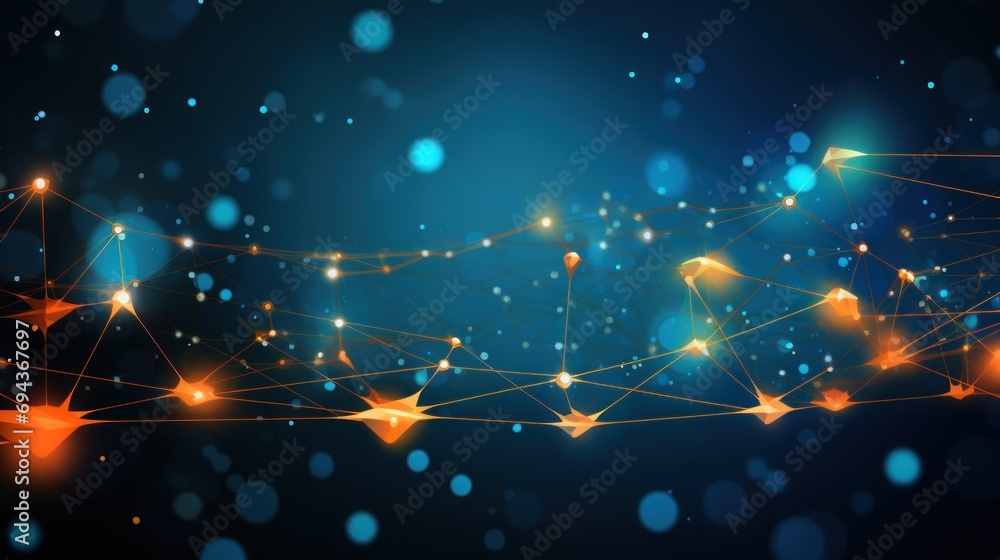 Wall mural illustrate a dynamic it technology connections in abstract background