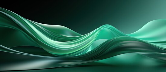 green abstract wave wavy line background