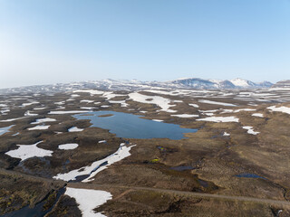 melting glacier, iceland.aerial perspective