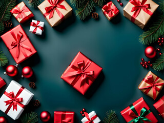 Chritmas gifts at the home, flat lay