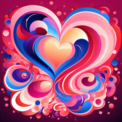 Abstract love heart valentines day