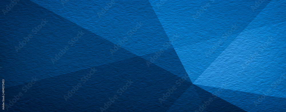 Poster Abstract blue texture geometric drawn watercolor background with straight intersected lines on paper. Blue abstract texture background.