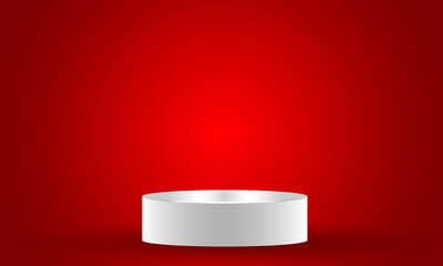 Stage podium with lighting, Stage Podium Scene with for Award Ceremony on Light red Background vector design.