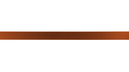 Satin ribbon line orange color isolated on white background