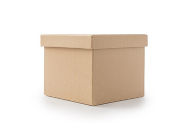 Brown paper premium box isolated on white