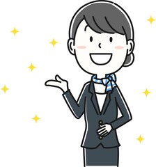 キャビンアテンダント　上半身のポーズ2