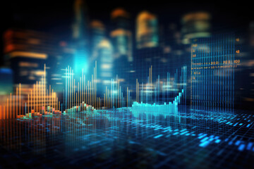Financial stock market graph on technology abstract background Ai generated