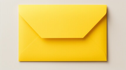 A close-up shot of a yellow invitation card against a spotless white backdrop, the high-quality image showcasing its bright and cheerful presence.
