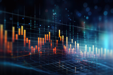Financial stock market graph on technology abstract background Ai generated