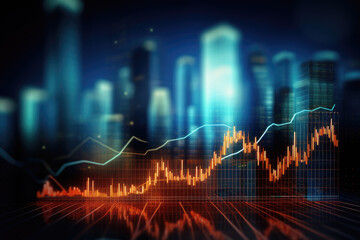 Financial stock market graph on technology abstract background Ai generated