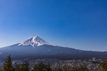 新倉山浅間公園から見る富士山