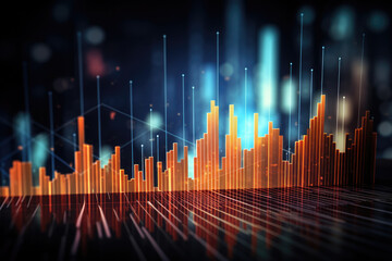Financial stock market graph on technology abstract background Ai generated