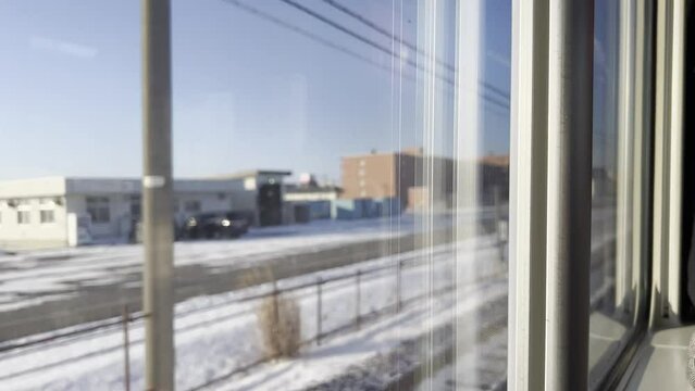snow city view by train