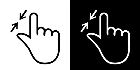 Hand gestures Icon. Black icon. Black line logo. Gestures - obrazy, fototapety, plakaty