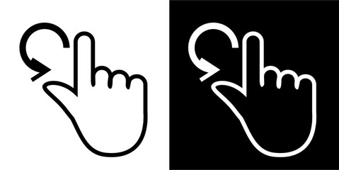 Hand gestures Icon. Black icon. Black line logo. Gestures