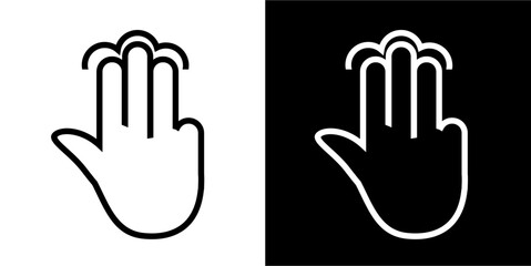 Fototapeta premium Tap, hand gestures Icon. Black icon. Black line logo. Gestures