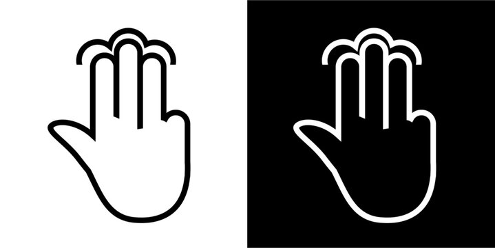 Tap, hand gestures Icon. Black icon. Black line logo. Gestures