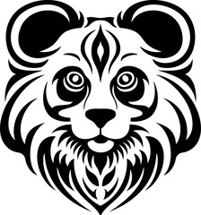 Bear tattoo, isolated. Bear head. Bear silhouette