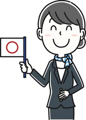 キャビンアテンダント　上半身のポーズ3