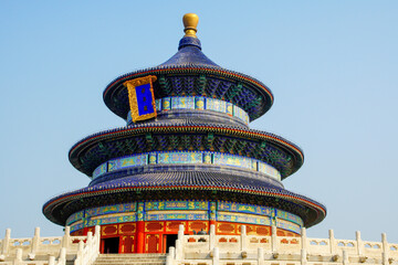 Scenery of the Prayer Hall at the Temple of Heaven Park in Beijing.