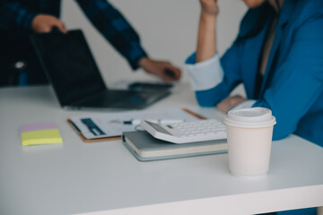 Fototapeta premium Business Documents, Auditor businesswoman checking searching document legal prepare paperwork or report for analysis TAX time,accountant Documents data contract partner deal in workplace office