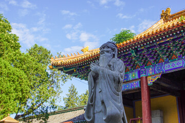 Fototapeta premium Beijing Temple of Confucius Qianlong Stone Scripture Carving Exhibition.