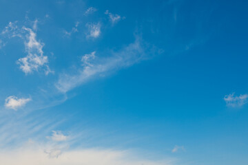 White clouds in the blue sky