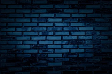 Crédence de cuisine en verre imprimé Mur de briques Navy blue brick wall texture background vintage backdrop for design