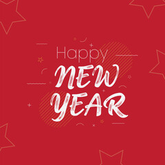 Happy New Year Vector Design , Lettering text background icon logo