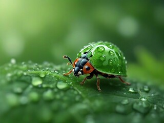 Naklejka premium Ladybug on a flower. Generative Ai