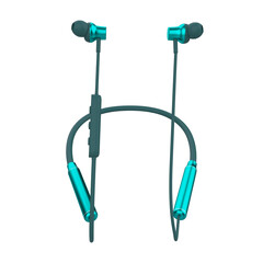 3d Renders of Bluetooth neckband isolated on white background