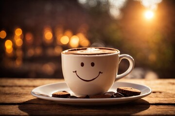 Hot chocolate a happy hot chocolate coffee expresso. ai generative