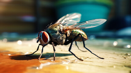 The slow motion of the fly is closely