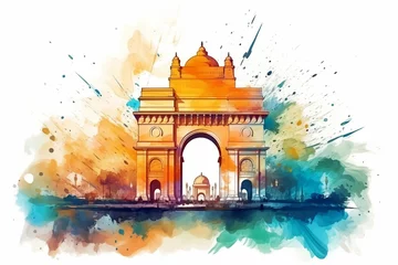 Foto op Plexiglas republic day india 26 january. Watercolor painting © ProstoSvet