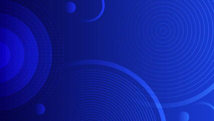 Blue gradient background with geometric shapes in futuristic style for banner, poster, web design.