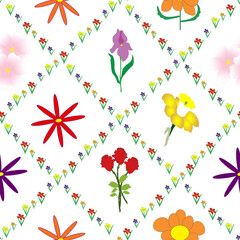Colorful seamless repeating floral background