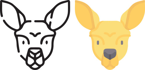 Vector illustration of animal faces. lineal and color with cute style.