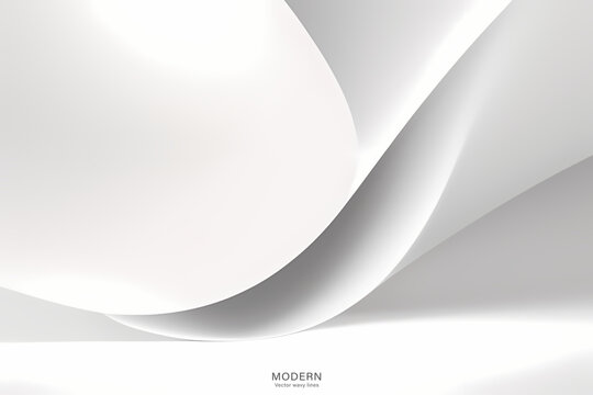 White Wave Background, Abstract geometric background with liquid shapes. Vector illustration.