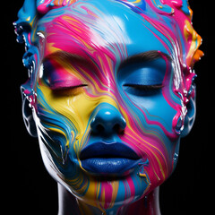 Colorful Costume Mask on Black Background