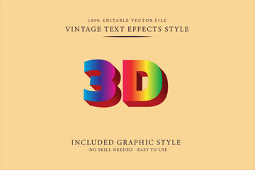 Classic 3D Vintage Editable Text Effects - Ai Layer Style