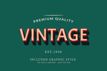 Classic 3D Vintage Editable Text Effects - Ai Layer Style