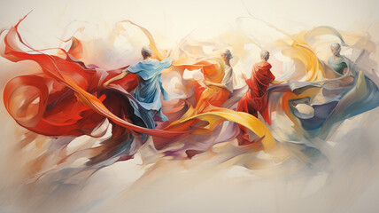 Multi Colored Background with Woman Portrait background