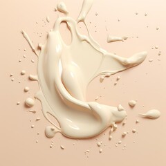 splashes of cosmetic cream on a light beige background 3D effect,image for cosmetic concept