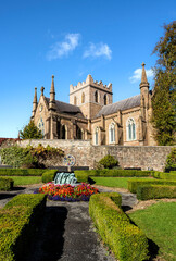 Exterior of the St Patrick's Cathedral, seat of the Anglican Archbishop of Armagh, Church of Ireland, in Armagh, Northern Ireland - obrazy, fototapety, plakaty