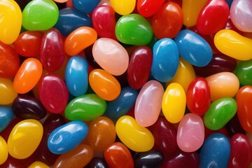 Fototapeta na wymiar Colorful candies background. Jelly beans close-up macro.